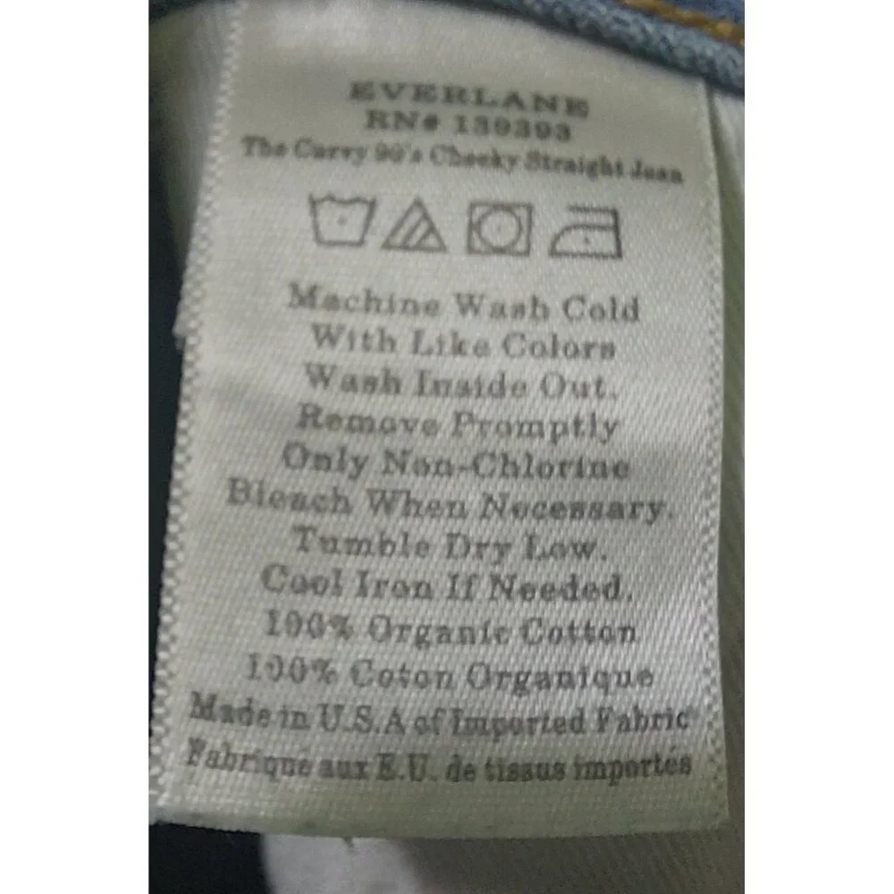 Everlane Women's Curvy 90s Cheeky Straight Jean Vintage Sunbleached Blue Size 26 - Picture 5 of 12